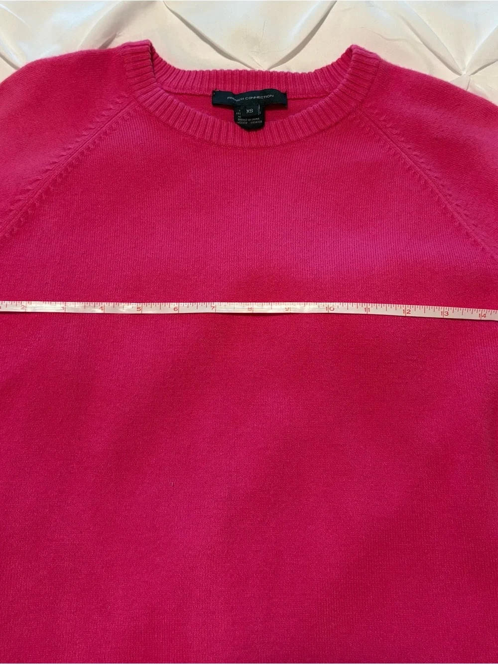 French Connection Classic Crew Neck Sweater, Bright Pink, Size XS